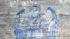 Temps fort Bunkers de Bretagne: graffiti ancien sur un bunker