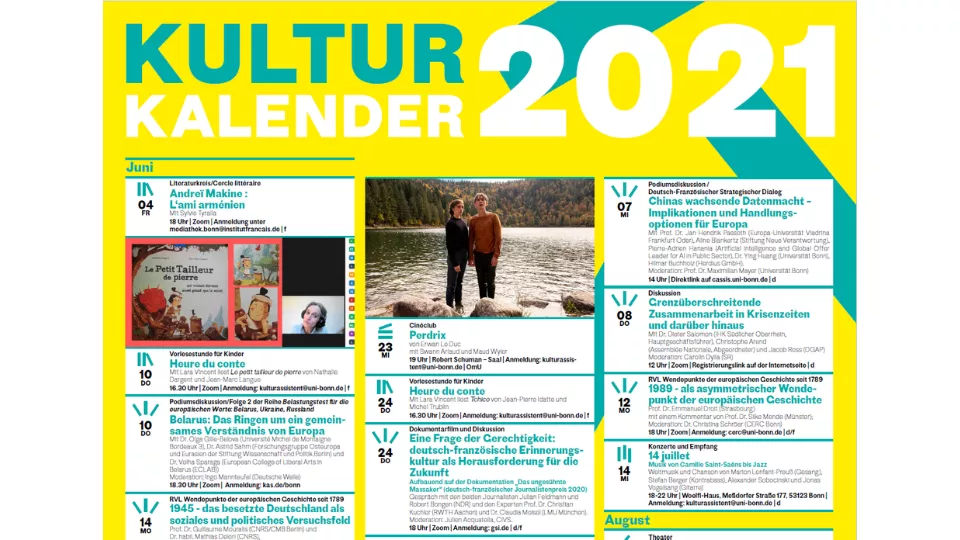 Kulturkalender IF Bonn Juni August 2021