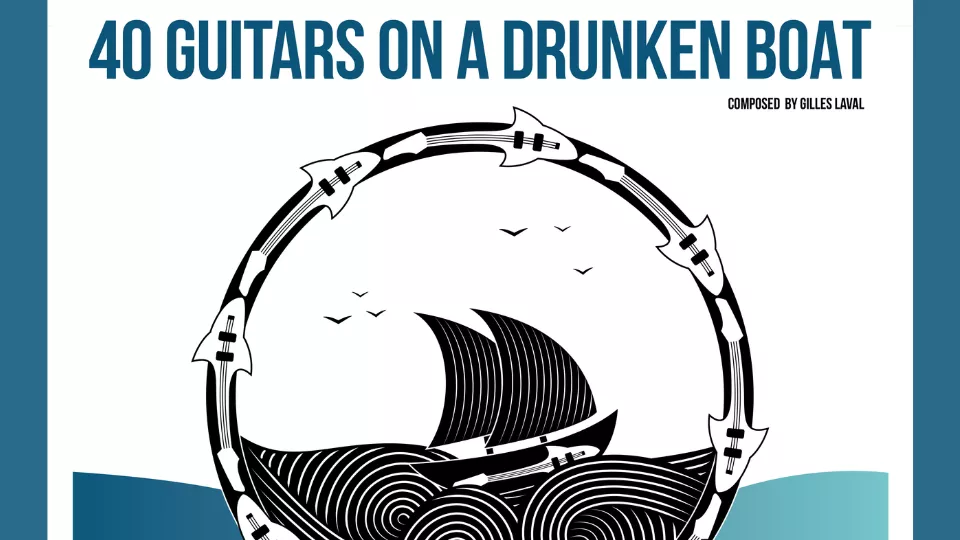 40 Gitarren auf einem betrunkenen Boot